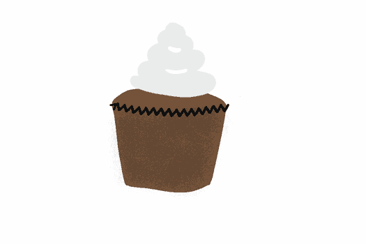 Chocolate cupcake with vanilla icing GIF
