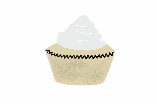 Vanilla cupcake with vanilla icing GIF