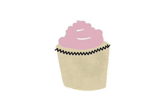 Vanilla cupcake with Strawberry icing GIF