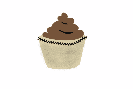 Vanilla cupcake with Chocolate icing GIF